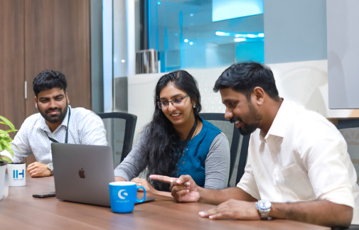 Employees on meeting room